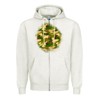 Oatmeal Heather camouflage patch Zipper Hoodie - BundleAndBundleShop
