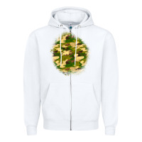 White camouflage patch Zipper Hoodie - BundleAndBundleShop