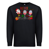 Black Merry Christmas Premium Sweatshirt - CowhideDigitalArt