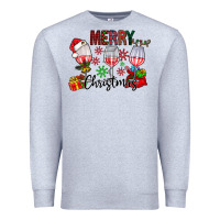 Heather Grey Merry Christmas Premium Sweatshirt - CowhideDigitalArt