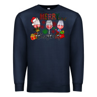 Navy Merry Christmas Premium Sweatshirt - CowhideDigitalArt