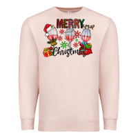 Pale Pink Merry Christmas Premium Sweatshirt - CowhideDigitalArt