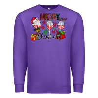 Purple Merry Christmas Premium Sweatshirt - CowhideDigitalArt