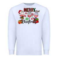 White Merry Christmas Premium Sweatshirt - CowhideDigitalArt