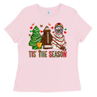 Bubblegum Pink tis' the season american football christmas cakes bbs Ladies Tee - BundleAndBundleShop