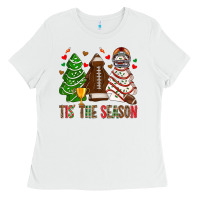 White tis' the season american football christmas cakes bbs Ladies Tee - BundleAndBundleShop