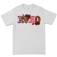 Dove Grey xoxo highland cow Premium Tee - RanaPortraitStore
