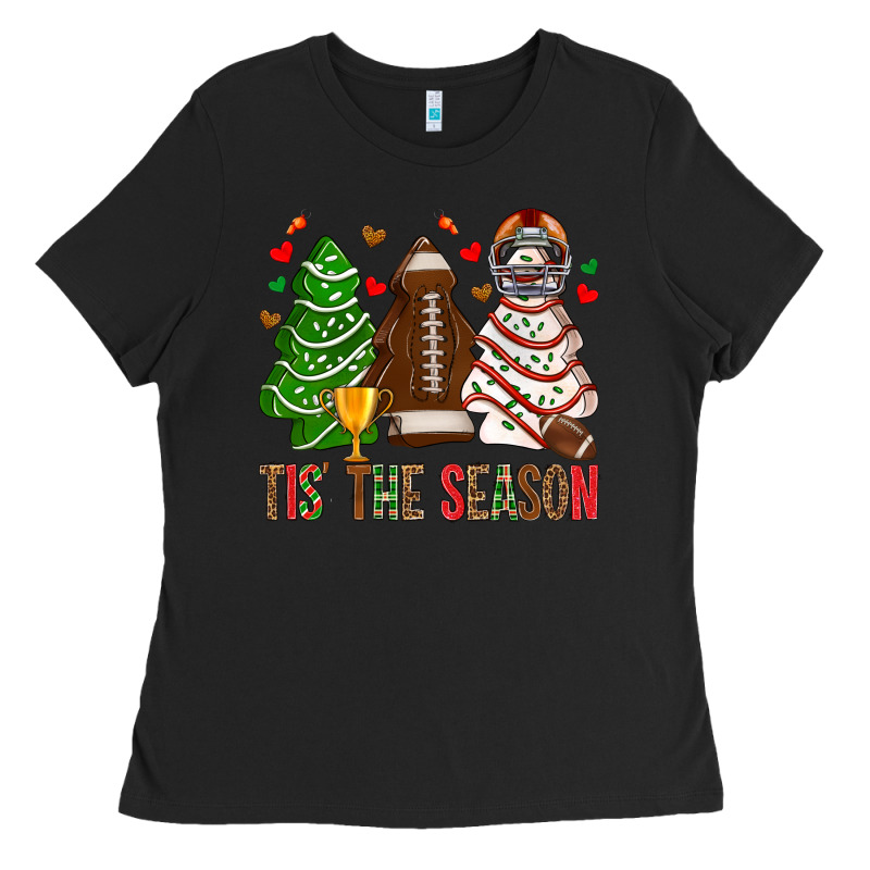 Tis' The Season American Football Christmas Cakes Bbs Ladies Tee by BundleAndBundleShop | Teevron