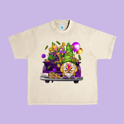 Mardi Gras Gnome On The Truck Urban Heavy Tee Designed By Nancycooperartshop