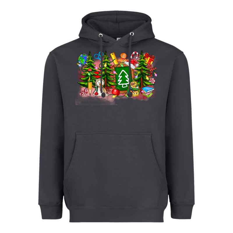 Christmas Teacher Heavyweight Hoodie by CowhideDigitalArt | Teevron