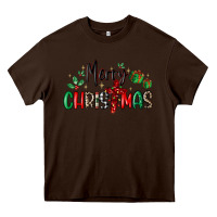 Chocolate Brown faith cross merry christmas Heavy Core Tee - MaliasSmallBusiness