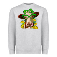 Heather Grey St. Patrick's Day cow Heavyweight Sweatshirt - OliviaCreatesArt