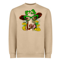 Mushroom St. Patrick's Day cow Heavyweight Sweatshirt - OliviaCreatesArt