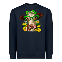 Navy St. Patrick's Day cow Heavyweight Sweatshirt - OliviaCreatesArt