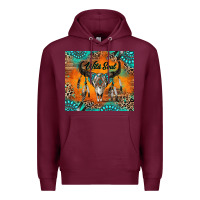 Burgundy wild soul boho bull skull Premium Hoodie - RanaPortraitStore