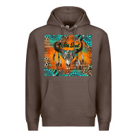 Coffee wild soul boho bull skull Premium Hoodie - RanaPortraitStore