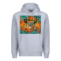 Heather Grey wild soul boho bull skull Premium Hoodie - RanaPortraitStore