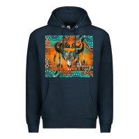 Navy wild soul boho bull skull Premium Hoodie - RanaPortraitStore