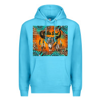 Ocean Blue wild soul boho bull skull Premium Hoodie - RanaPortraitStore