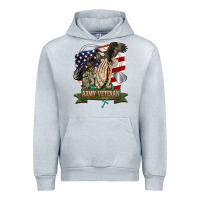 Heather Grey army veteran  pray Urban Hoodie - BarkalooDesign