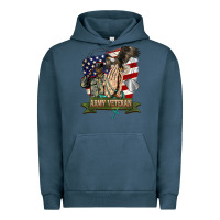 Pigment Midnight Navy army veteran  pray Urban Hoodie - BarkalooDesign