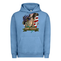 Pigment Pebble Blue army veteran  pray Urban Hoodie - BarkalooDesign