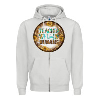 Dove Grey teacher of tiny earrings Zipper Hoodie - BundleAndBundleShop