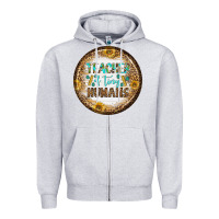 Heather Grey teacher of tiny earrings Zipper Hoodie - BundleAndBundleShop