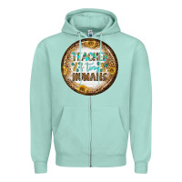 Seafoam teacher of tiny earrings Zipper Hoodie - BundleAndBundleShop