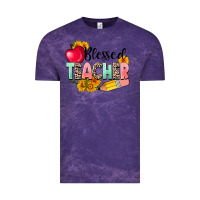 Cloud Purple blessed teacher Vintage Tee - NancyCooperArtShop