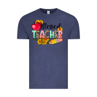 Vintage Denim blessed teacher Vintage Tee - NancyCooperArtShop