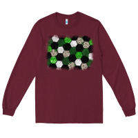 Burgundy Soccer leopard glitter background Long Sleeve Tee - HowdyJamesFarm
