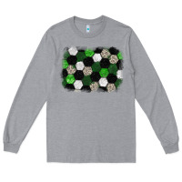 Heather Grey Soccer leopard glitter background Long Sleeve Tee - HowdyJamesFarm