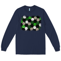 Navy Soccer leopard glitter background Long Sleeve Tee - HowdyJamesFarm