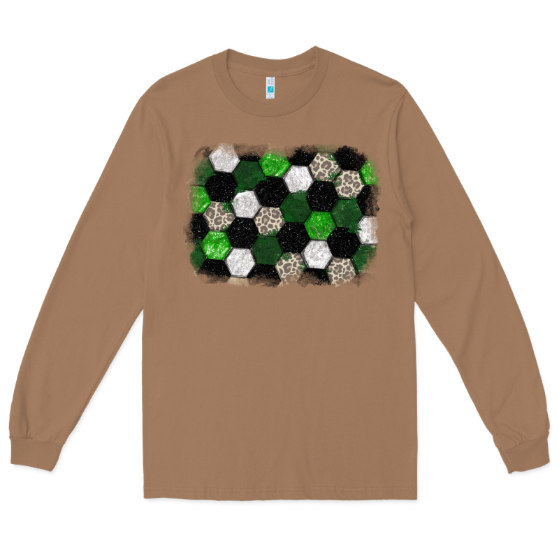 Soccer Leopard Glitter Background Long Sleeve Tee by HowdyJamesFarm | Teevron