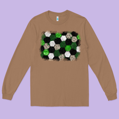 Soccer Leopard Glitter Background Long Sleeve Tee Designed By Howdyjamesfarm