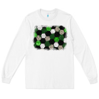 White Soccer leopard glitter background Long Sleeve Tee - HowdyJamesFarm