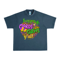 Midnight Navy Happy Mardi Gras y'all Urban Heavy Tee - NancyCooperArtShop