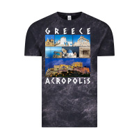 Cloud Black greece acropolis famous sights gallery traveler souvenir t shirt Vintage Tee - baoMotion
