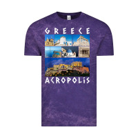 Cloud Purple greece acropolis famous sights gallery traveler souvenir t shirt Vintage Tee - baoMotion