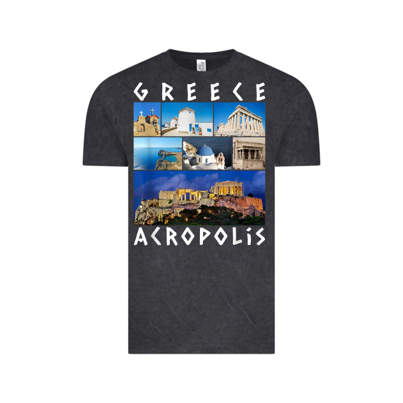 Greece Acropolis Famous Sights Gallery Traveler Souvenir T Shirt Vintage Tee by baoMotion | Teevron