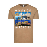 Vintage Coffee greece acropolis famous sights gallery traveler souvenir t shirt Vintage Tee - baoMotion