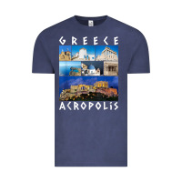 Vintage Denim greece acropolis famous sights gallery traveler souvenir t shirt Vintage Tee - baoMotion