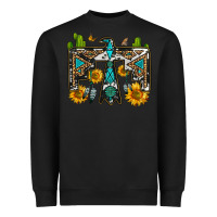 Black western free bird Heavyweight Sweatshirt - OliviaCreatesArt