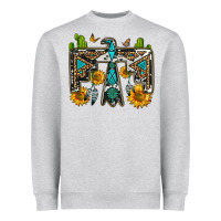 Heather Grey western free bird Heavyweight Sweatshirt - OliviaCreatesArt