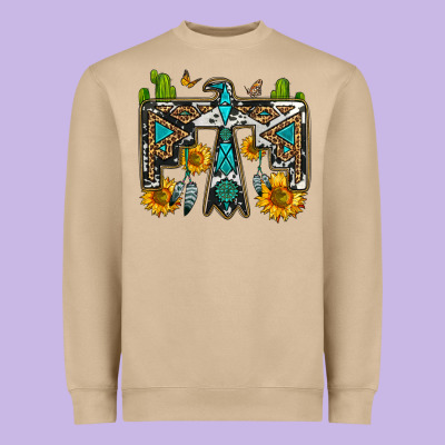 Western Free Bird Heavyweight Sweatshirt Designed By Oliviacreatesart
