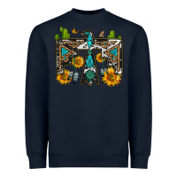 Navy western free bird Heavyweight Sweatshirt - OliviaCreatesArt