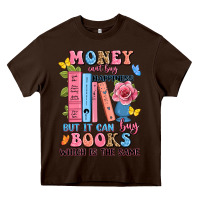 Chocolate Brown money can't buy happiness but it can buy books whi Heavy Core Tee - JahusDesignShop