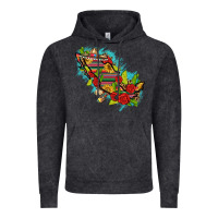 Vintage Black Mexico Map with Leopard and Sunflowers Vintage Hoodie - texasbilliewilder