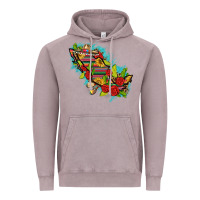 Vintage Zinc Mexico Map with Leopard and Sunflowers Vintage Hoodie - texasbilliewilder